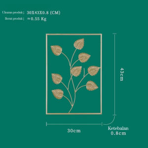 ✨ COD ✨E.HOME Wall Decor Hiasan Dinding Aesthetic Frame Metal Gold Daun Leaf Ginko Scandinavian/WALL Decor Nordic Dinding Besi Sofa Ruang Tamu Decor Aesthetic Bahan Metal