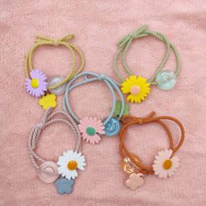 หนังยางรัดผมเกาหลี ยางยืดรัดผม ยางมัดผม น่ารักๆ หลากหลายลาย หลายสีสัน จี้ยิ้มดอกไม้ ราคาต่อ1เส้น