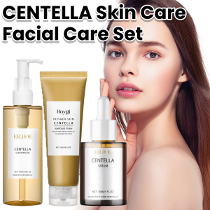 codCentella Facial Care Combo Gentle Soothing Makeup Remover Oil Centella Cleanser Centella Serum Set for Sensitive Skin Daily Care
