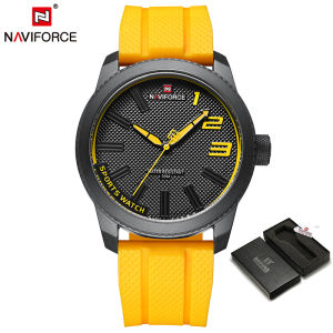 NAVIFORCE Top Luxury Original Brand Fashion Mens Quartz Watch Rubber Strap 30M Waterproof Sport Design Casual Men Clock Watch