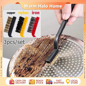 3pcs/set Kitchen Gas Stove Cleaning Brush Home Hygiene Dead Corner Wall Joint Cleaning Wire Brush