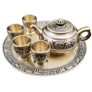 Metal Crafts Elephant Wine Set Home Decoration Ornament Liquor Cup Bronze 6 Piece Set