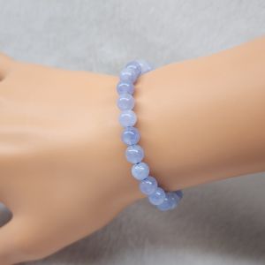 161#天然7A海蓝宝水晶手链 Natural 7A Aquamarine Crystal Bracelet(沟通 Communicate)海蓝宝 Aquamarine 天然水晶手链 Natural Crystal Bracelet