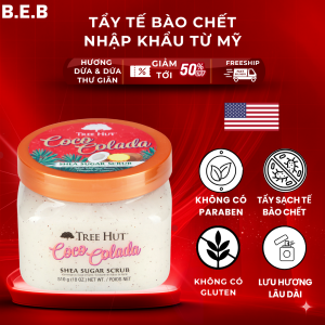 Tẩy Tế Bào Chết Cơ Thể Mềm Mịn Tree Hut Dừa Dứa 255g Nhập Khẩu Từ Mỹ Cung Cấp Vitamin C Trắng Da
