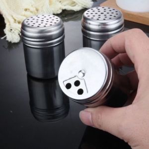 CHAINSHOP 1PC Stainless Steel Seasoning Jar Salt Pepper Herb Shaker