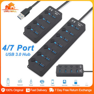 [🇵🇭 Stock&COD] USB Extension Hub Type C USB 3.0 Port 4 7 Ports Docking Station USB Splitter Power Interface For Laptop PC TV Macbook Computer