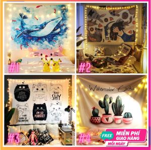 [FREE SHIP] [TẶNG KÈM DÂY LED 7M & PHỤ KIỆN TREO] Tấm Thảm Treo Tường Chủ Đề Đại Dương1m5x1m3 Trang Trí Decor Nội Thất