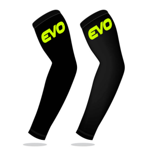 EVO WHITE Arm Sleeve (1pair) Black Cotton Spandex Fit