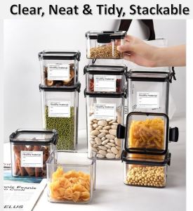 Kitchen Sealed Storage Tank  Transparent Rectangular Tank 塑料方形透明密封罐