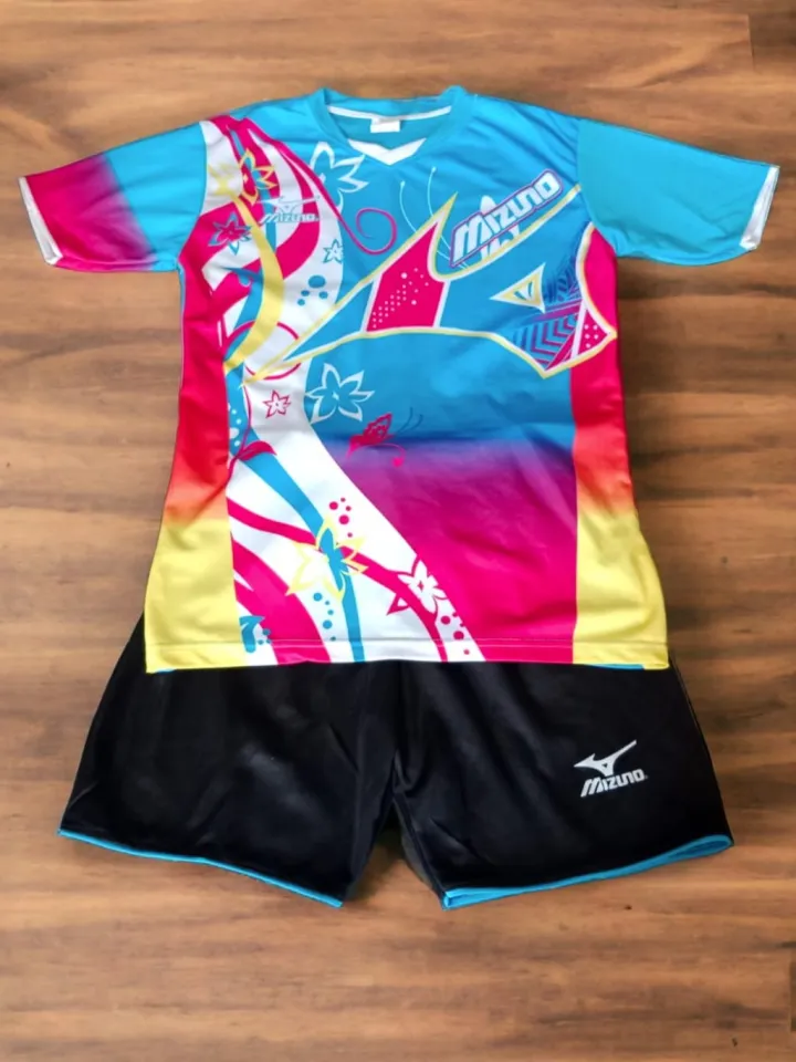 Setelan Baju Voli Khusus Wanita Full Printing Mizuno Cewe Slim Fit