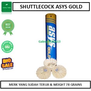 Shuttlecock Asys Gold Bulutangkis Weight 78 Grains Kok Badminton Sudah Teruji Made Indonesia