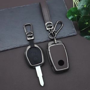 ฝาครอบเคสกุญแจพลิก SDSgCar สำหรับ SsangYong Kyron 2 Sanka Actyon Korando Tivoli อุปกรณ์ป้องกันหนังโลหะผสมสังกะสี