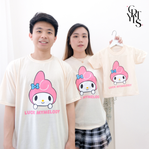 Carotyles Baju Atasan Kaos Couple Keluarga Family Wanita Anak Perempuan Laki Laki Pasangan Oversize Jumbo Lengan Pendek Panjang Korean Style Terbaru Luck Melody