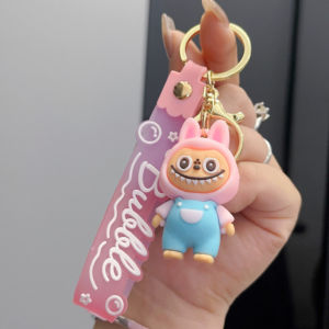 Cartoon Labubu Pendant Doll Keychain - Little Sheep Doll Toy Gift - Bag Car Key Decor - Labubu Bells Keyring - Creative