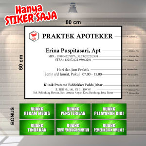 stiker untuk plang bidan dokter praktek dokter plang toko praktek apoteker terlaris terdekat