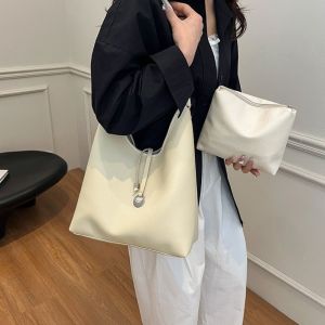 SUNYMEI Y2k Underarm Bag Large Capacity with Inner Bag PU Leather Tote Bag Retro Hobo Bag Single Shoulder Bag Spicy Girl