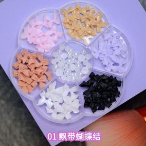 [Ready Stock+COD] 3D Flower Butterfly Rhinestone Pearl Mixed Nail Art Accessories for DIY Manicure Nail Art Decoration