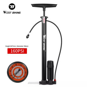 WEST BIKING 160 PSI แรงดันสูงจักรยานที่สูบลมบารอมิเตอร์ขี่จักรยานเครื่องปั๊มลมอากาศอุปกรณ์เสริมจักรยาน MTB จักรยานถนนปั๊ม