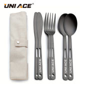 6pcs Stainless Steel Camping Cutlery Set-KnifeForkSpoon-Travel Flatware for Outdoor PicnicHiking