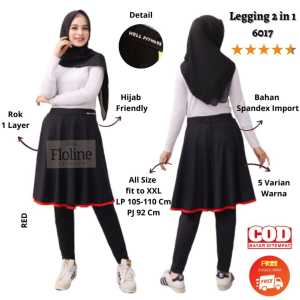 Floline Ols - Rok legging 2 in 1/Senam/Aerobic/Olahraga/Bersepeda/Well Fitness wanita 6017