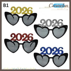 [Carmelun] Số 2026 Kính mắt 2026 hạnh phúc năm mới Kính kim cương long lanh Kính mát cosplay Prop Xmas Đảng trang trí vui Kính