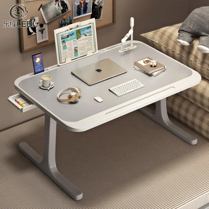 เซ็ทโต๊ะและเก้าอี้เด็ก LEBI โต๊ะวางแล็ปท็อปบนเตียงโต๊ะขนาดเล็กแบบเรียบง่ายโต๊ะนักเรียนหอพัก Xi โต๊ะพับอเนกประสงค์สำหรับบ้าน