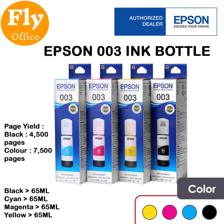 Epson 003 Original Refill Ink For Epson Printer L1110 L3100 L3101 L3110 L3150 L5190 7639