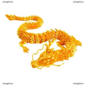 [COD] xiangshun 3D Printed Articulated Dragon Fish Tank Landscaping Chinese Long Flexible Ornament Toy Model Home Office Decoration Kids Gifts