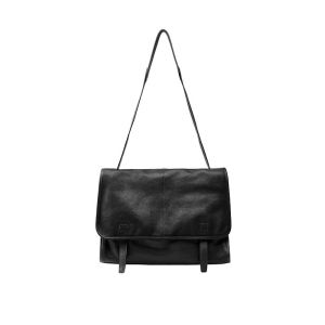Qiu Zhi vegetable-tanned sheepskin messenger bag relaxed fit large capacity suitable for commuting vintage style genuine leather shoulder bag crossbody bag womens bag