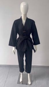 Kids Men Women Black Taekwondo Uniform Dobok Wtf Cotton Tae Kwon Do Set Clothes TKD Clothing Sets Belt Karate Suits