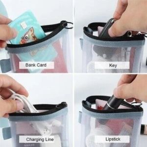 Nylon Transparent Mesh Storage Bag 3D Triangular Mesh Coin Purse Card Bag Coin Purse Storage Bag