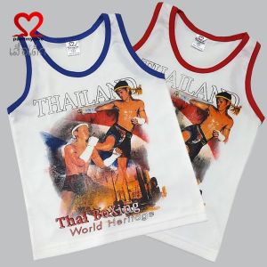 Paintmyloveเสื้อกล้ามเด็ก เสื้อเด็กลายมวยไทย สกรีนลายมวย ผ้า cotton100%