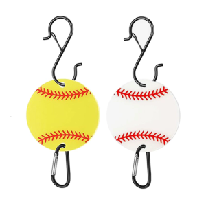 ชุดตะขอรั้วธีมเบสบอล6ตัวสำหรับแขวนกระเป๋าเป้หมวกกันน็อคและขวดน้ำของขวัญคนรักกีฬา