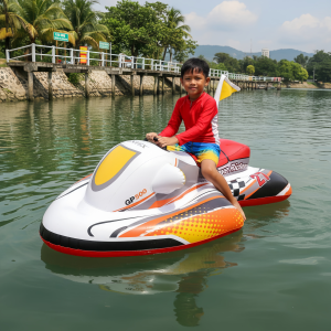 water jet iatable with water gun toys for kids rubber pirate boat dinghy swimming ring salbabida floater water toys