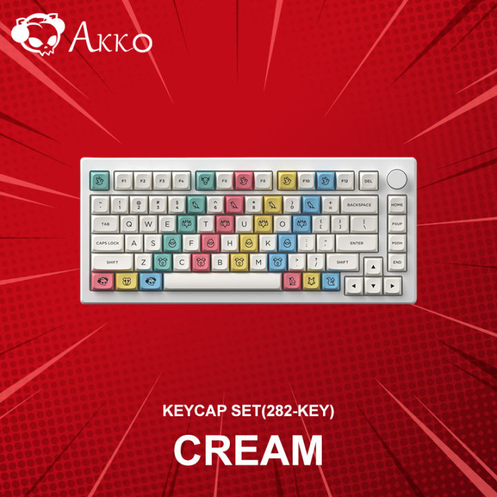 คีย์แคป Akko Cream Keycap Set(282-Key) | Lazada.co.th