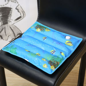 แผ่นทำความเย็นเบาะรถยนต์ PVC 45x4 5ซม. เบาะนั่งทำน้ำแข็งฤดูร้อนแผ่นรองเติมน้ำพิมพ์ลายเกล็ดหิมะขนาด Alas Kursi พอดีกับบ้านแผ่นรองเก้าอี้ในรถหมอนเก็บความเย็น Alas Kursi