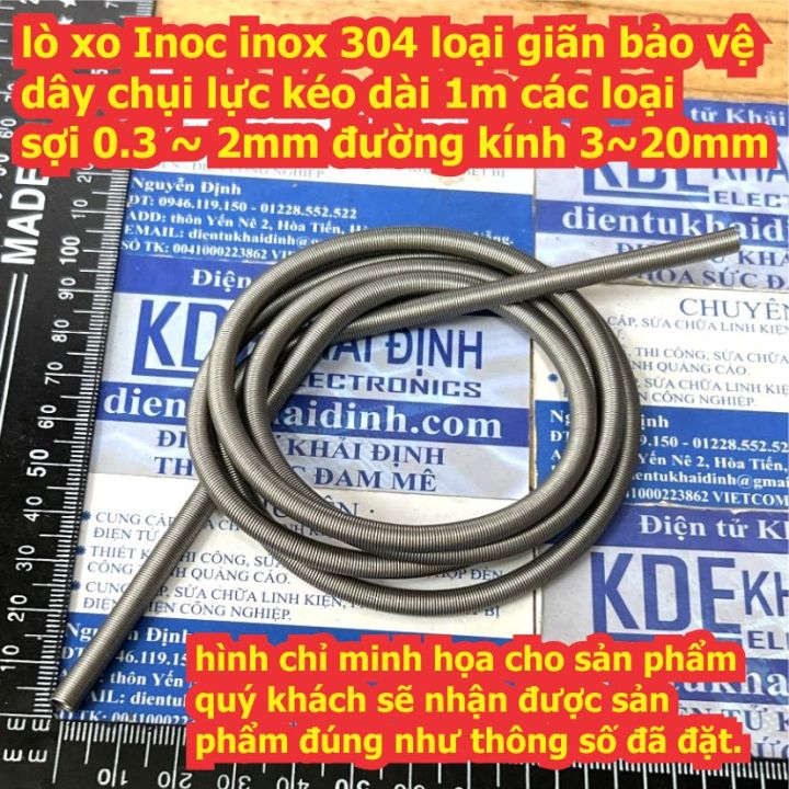 lò xo giãn Inoc inox 304 loại giãn bảo vệ dây chụi lực kéo dài 1m ...