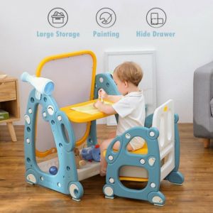 Meja Belajar Set CT6-26 ( Painting Board + Bookshelf + Chair ) & CT6-28 (Desk + Bookshelf + Chair)