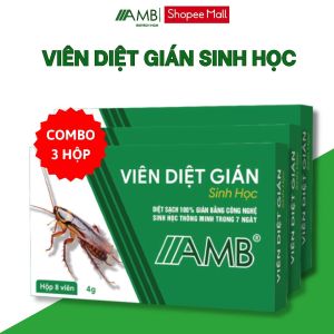 Viên Diệt Gián Sinh Học AMB Viện Hàn lâm khoa học Việt Nam xử lý các loại gián an toàn hiệu quả hộp 8 viên