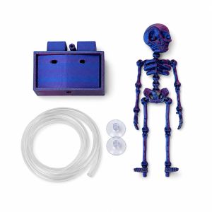 VALER 3D Printed Dancing Skeleton Aquarium Bubbler Air Pump Driven Glow in Dark Movable Skeleton Fish Tank Bubbler Creative Plastic Water Wiggling Skeleton Decor Fish Landscaping