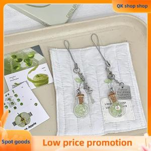✨QK shop✨ Sweet Christmas Tree Drift Bottle Four-leaf Clover Pendant Phone Strap Keychain Exquisite Backpack Decoration Accessories Gifts