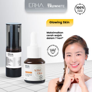 ERHA Truwhite Brightening Serum Vitamin C & Booster Active Glow - Paket Serum Pemutih Pencerah Glowing Wajah