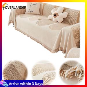 【Fast Shipping】 Dust Proof Chenille Sofa Cover with Tassel Anti-cat Scratch Sofa Cushion Cover for Home Four Season Living Room Couch Seat