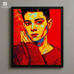 Tranh Nghệ thuật "Chàng Trai Màu Đỏ" VIETSMART ART - Sơn dầu 60 x 70cm