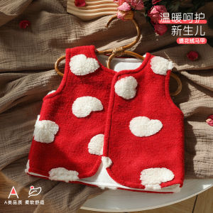 Girls vest for outer wear spring and autumn style childrens vest with fleece lining warm double-sided vest pure cotton padded vest for babies
