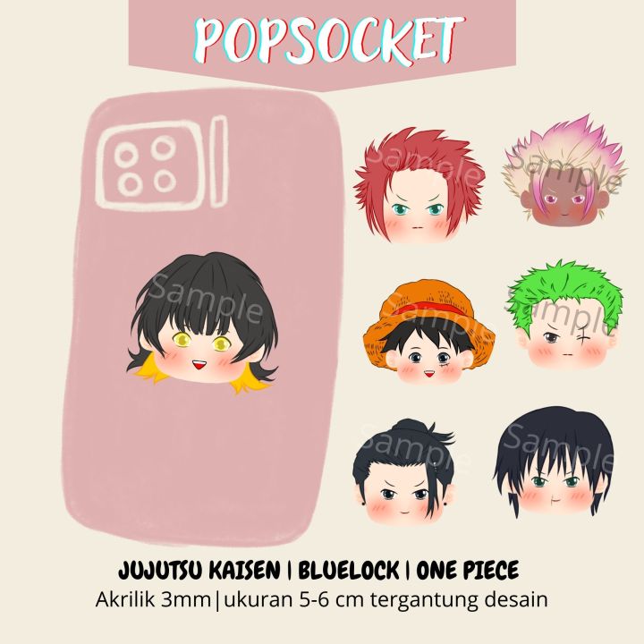 Popsocket Griptok acrylic anime Jujutsu Kaisen One Piece bluelock