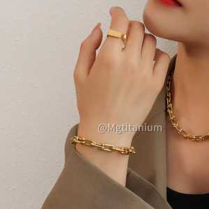 Gelang Wanita Titanium Rantai Elegan Import Model Vintage Terbaru/Gelang Fashion Wanita Korean Style Bahan Antikarat anti Luntur