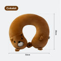 OHSOME  SLADKO Animal Series Eye Mask And Neck Pillow / Bantal Leher Traveling  Pink / Brown / Grey. 