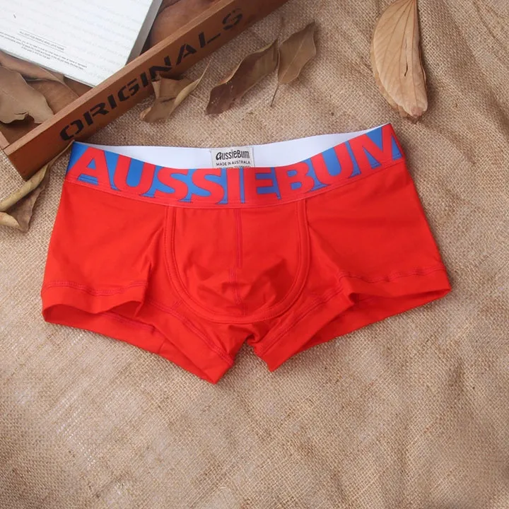 AUSSIEBUM Men's Foreign Trade Cotton Comfortable Trendy U-Convex Boxer  Briefs Hip-Lifting Solid Color Men Wholesale