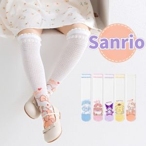 Sanrio Cute Stockings Kuromi Melody Cinnamoroll Sports Socks Cartoon Girls Korean Version Mid-calf Cotton Socks